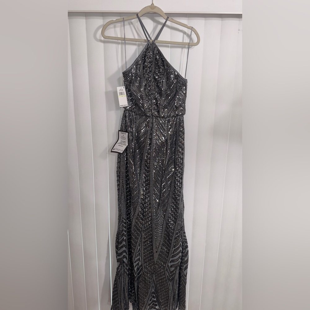 Glamorous Black and Silver Backless Dress